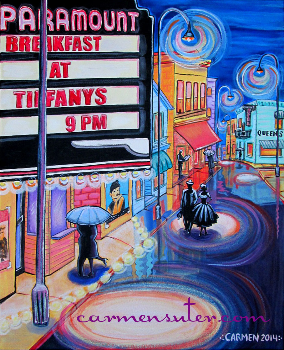 Hanover Theatre_Movie Night_Painting by Carmen Suter