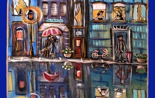 Saturday Night in the City – 20″ x 16″ Acrylic on Canvas