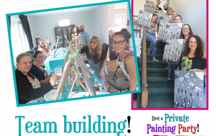 Team Building Painting Party in Barrie ~ Freedom 55 Office Staff