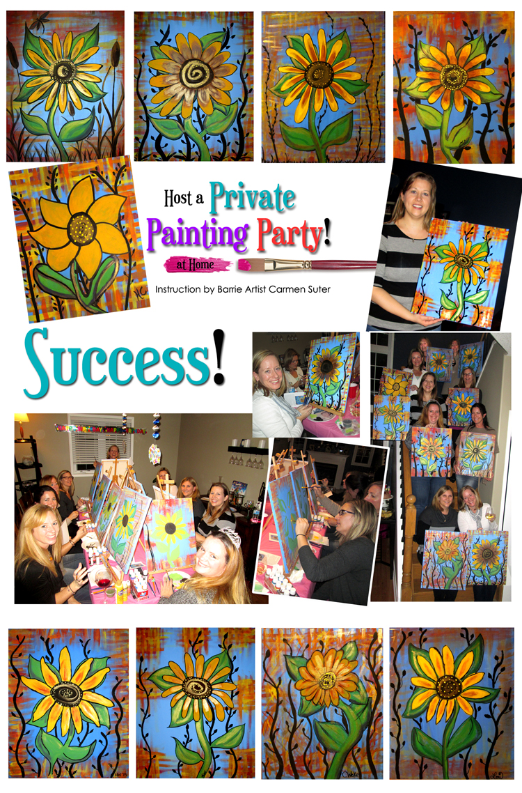 Private Painting Party at Home_Barrie_SunFLOWER